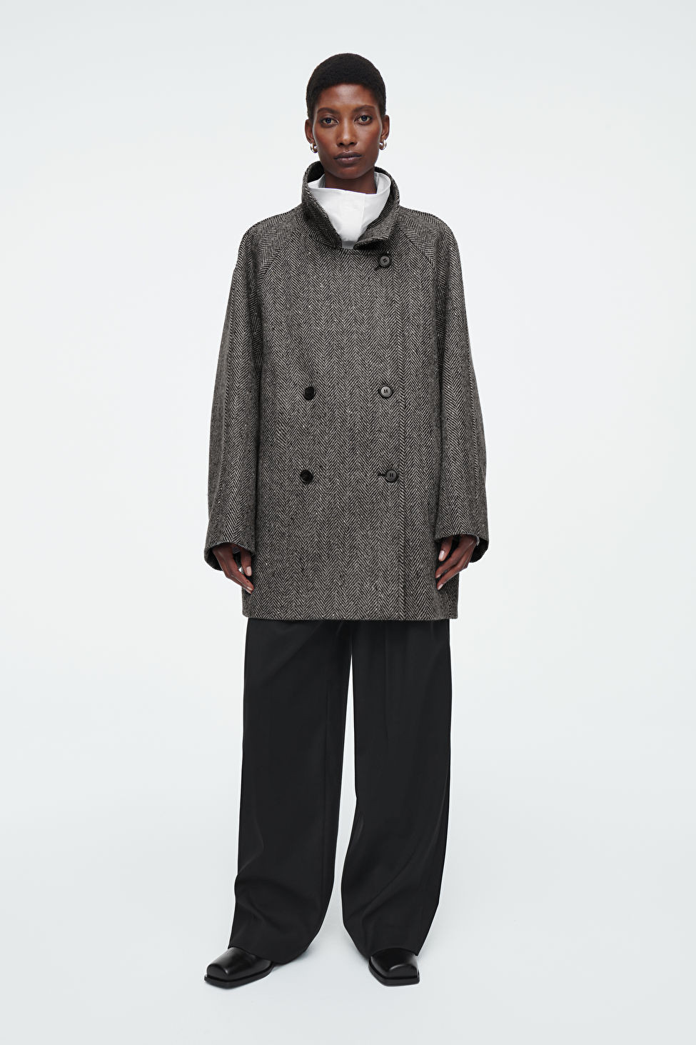 OVERSIZED DOUBLE-BREASTED WOOL PEA COAT | COS UK