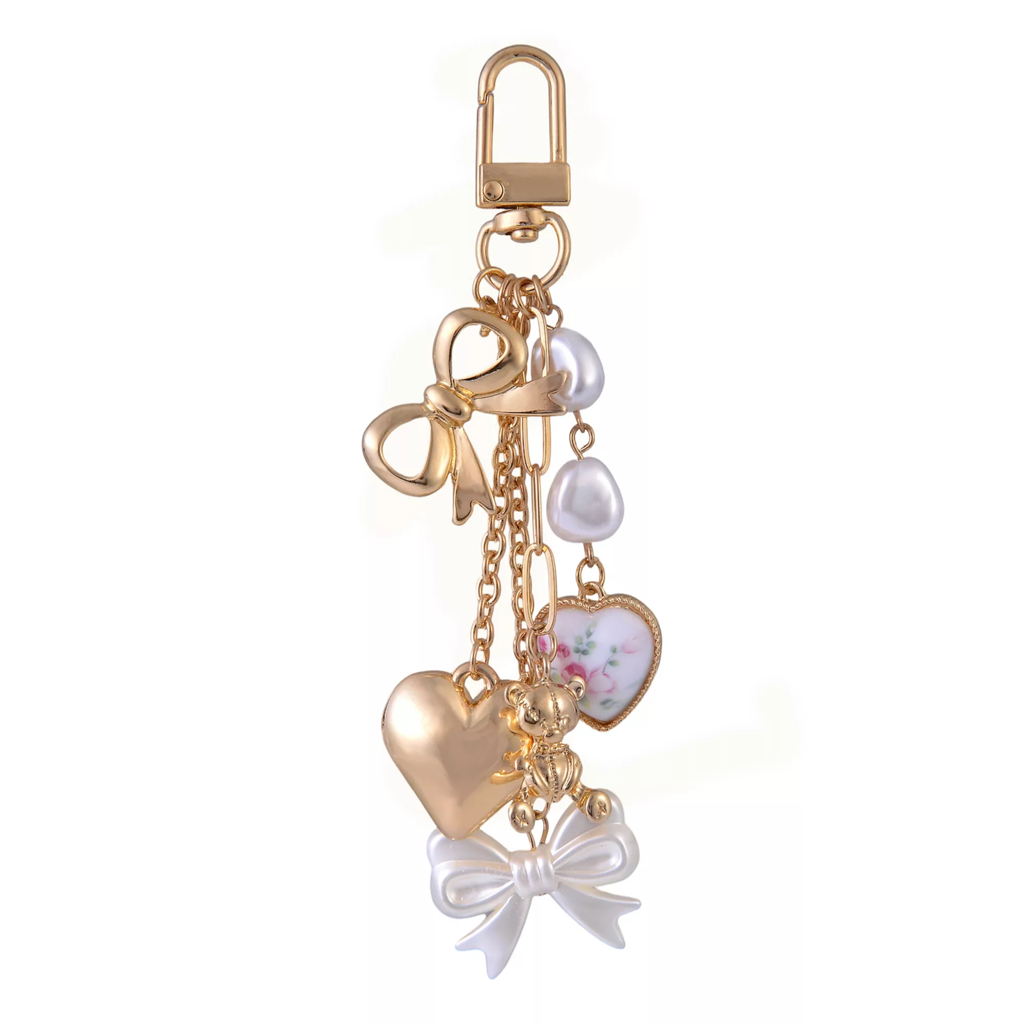 Emberly Gold Tone Heart, Teddy Bear & Bow Bag Charm | Kohl's
