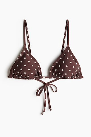 H & M - Wattiertes Triangel-Bikinitop - Braun - Damen | H&M (DE, AT, CH, NL, FI)