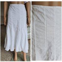 Long White Skirt Xl Maxi Peasant M Edwardian Antique Victorian Petticoat Skirt Petticoat Eyelet Skir | Etsy (US)