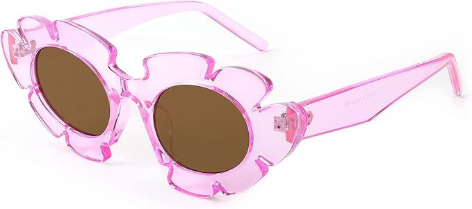 WANWAN Trendy Sun Flower Cat Eye Sunglasses for Women Men Y2k Style 90s Retro Chunky Shades Fun G... | Amazon (US)
