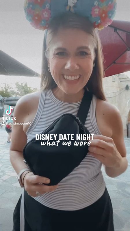 Disney Date Night with my husband ❤️ tank top, skort, sandals and Minnie Mouse ears for me \\ Star Wars tee, shorts and crocs for him 

#LTKfamily #LTKtravel #LTKmens