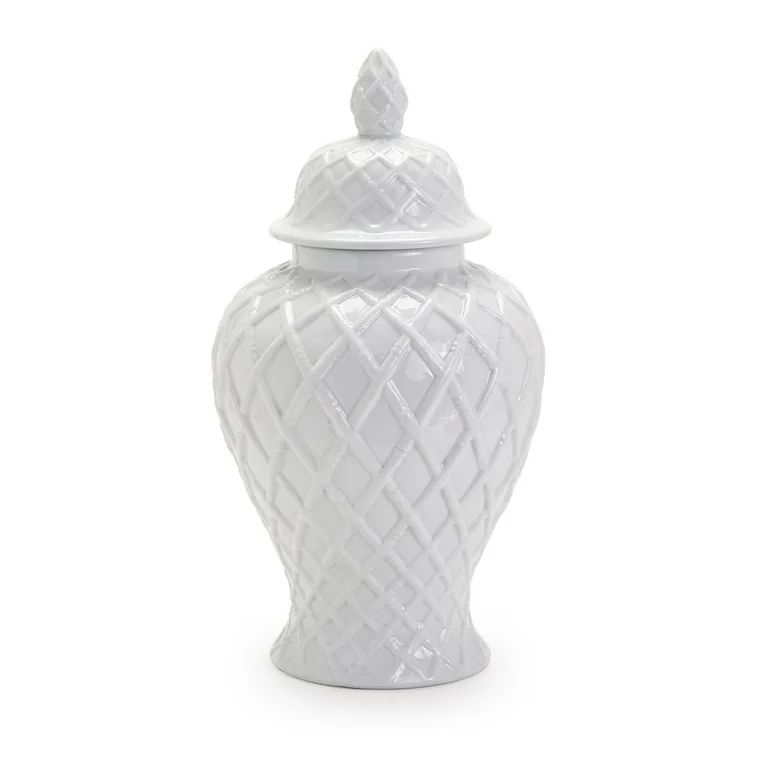 Two's Company Faux Bamboo Fretwork Decorative Temple Jar - Ceramic - Walmart.com | Walmart (US)