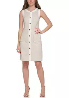 Tommy Hilfiger Women's Sleeveless Button Front Knit Sheath Dress | Belk