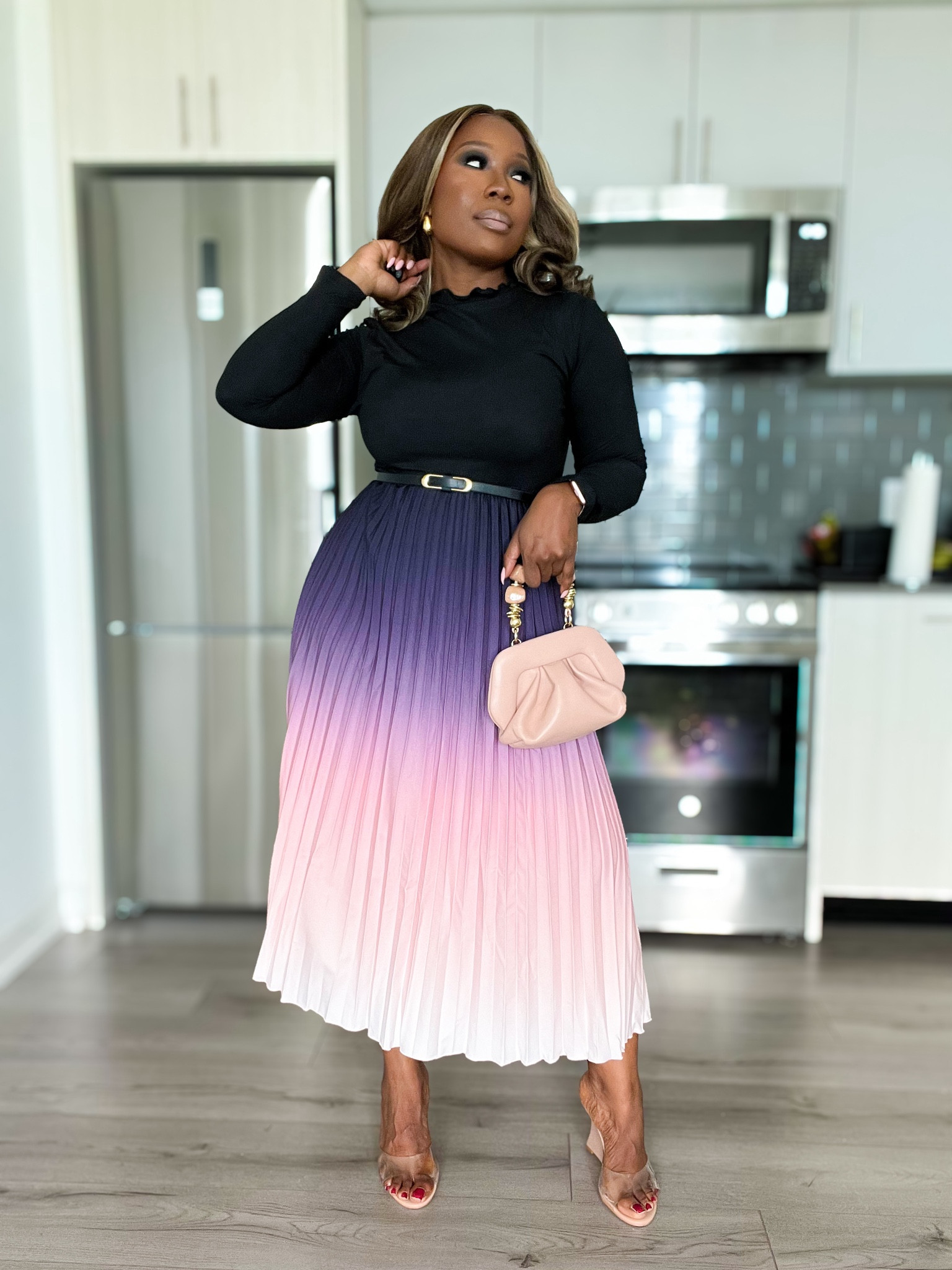 This ombré dress for those looking for something more modest to wear to the office, to church or any other gathering requiring you to cover up more. 

#LTKStyleTip #LTKFindsUnder50 #LTKMidsize