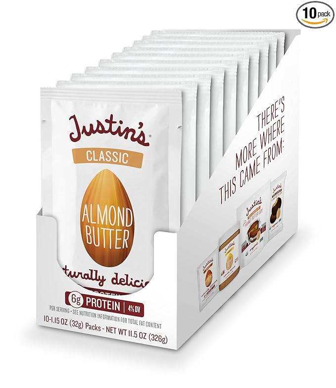 JUSTIN'S Classic Gluten-Free Almond Butter Squeeze Packs, 1.15 Ounce (Pack of 10) | Amazon (US)