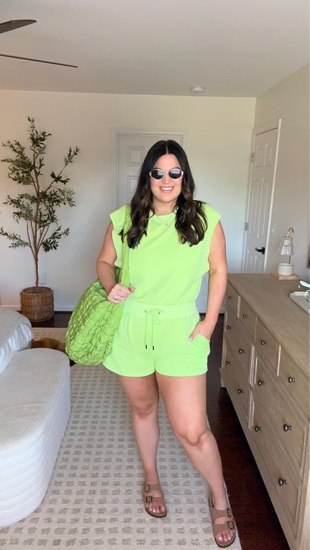 Midsize summer outfit idea! This neon romper is too cute. Going to be wearing it all summer long! 

Bralette - size M/L
Romper- size XL 
Sandals- size 10



#LTKSeasonal #LTKFindsUnder50 #LTKMidsize