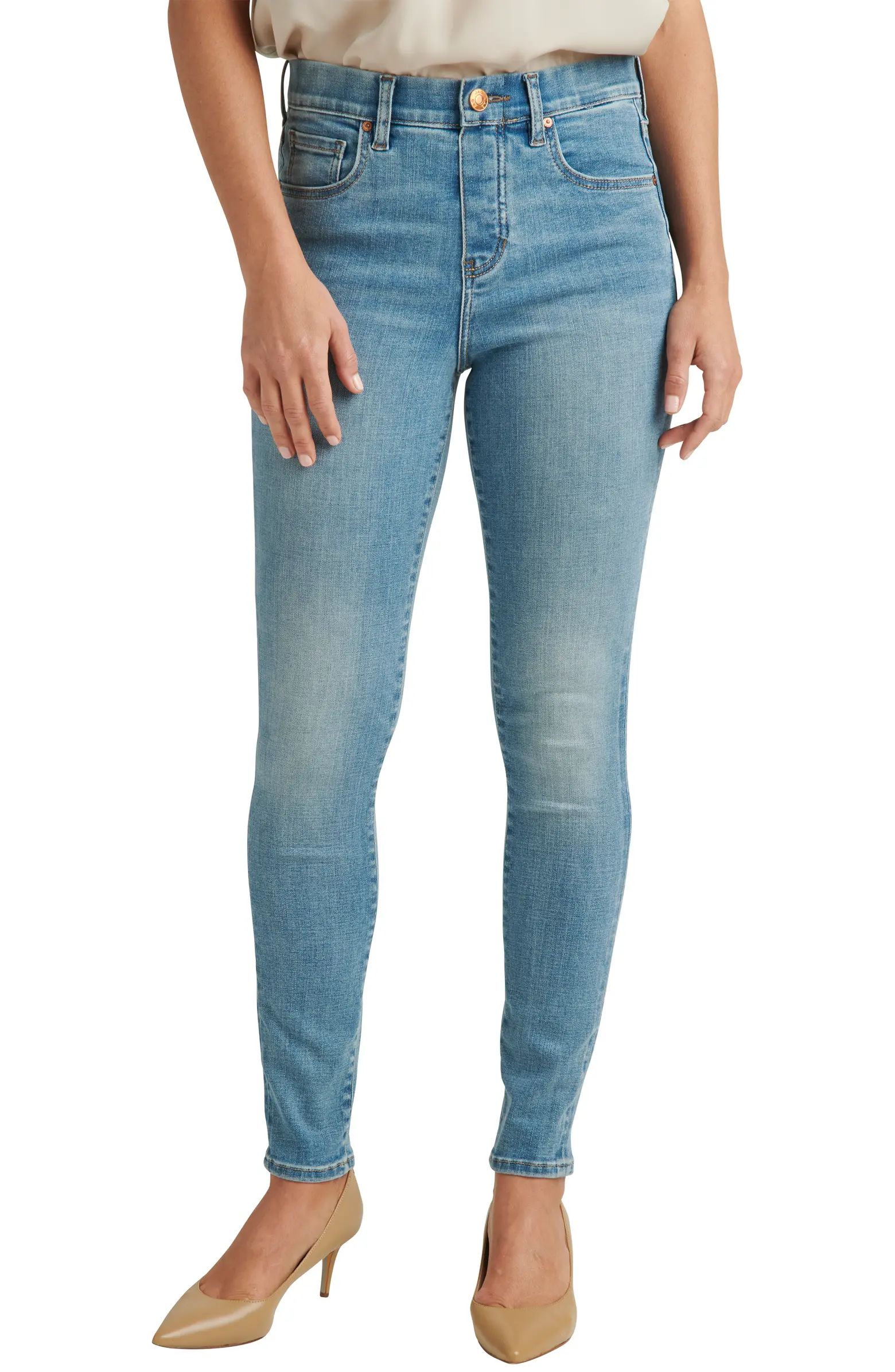 Valentina Pull-On High Waist Ankle Skinny Jeans | Nordstrom