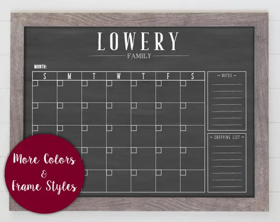 Family Calendar, Custom Calendar, Rustic Calendar , School Calendar #1835 | Etsy (US)