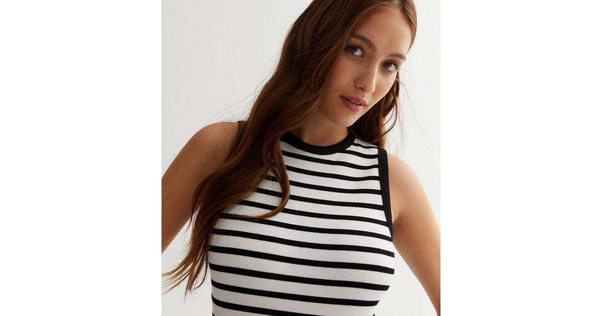 Black Stripe Ribbed Jersey Sleeveless Vest
						
						Add to Saved Items
						Remove from Save... | New Look (UK)