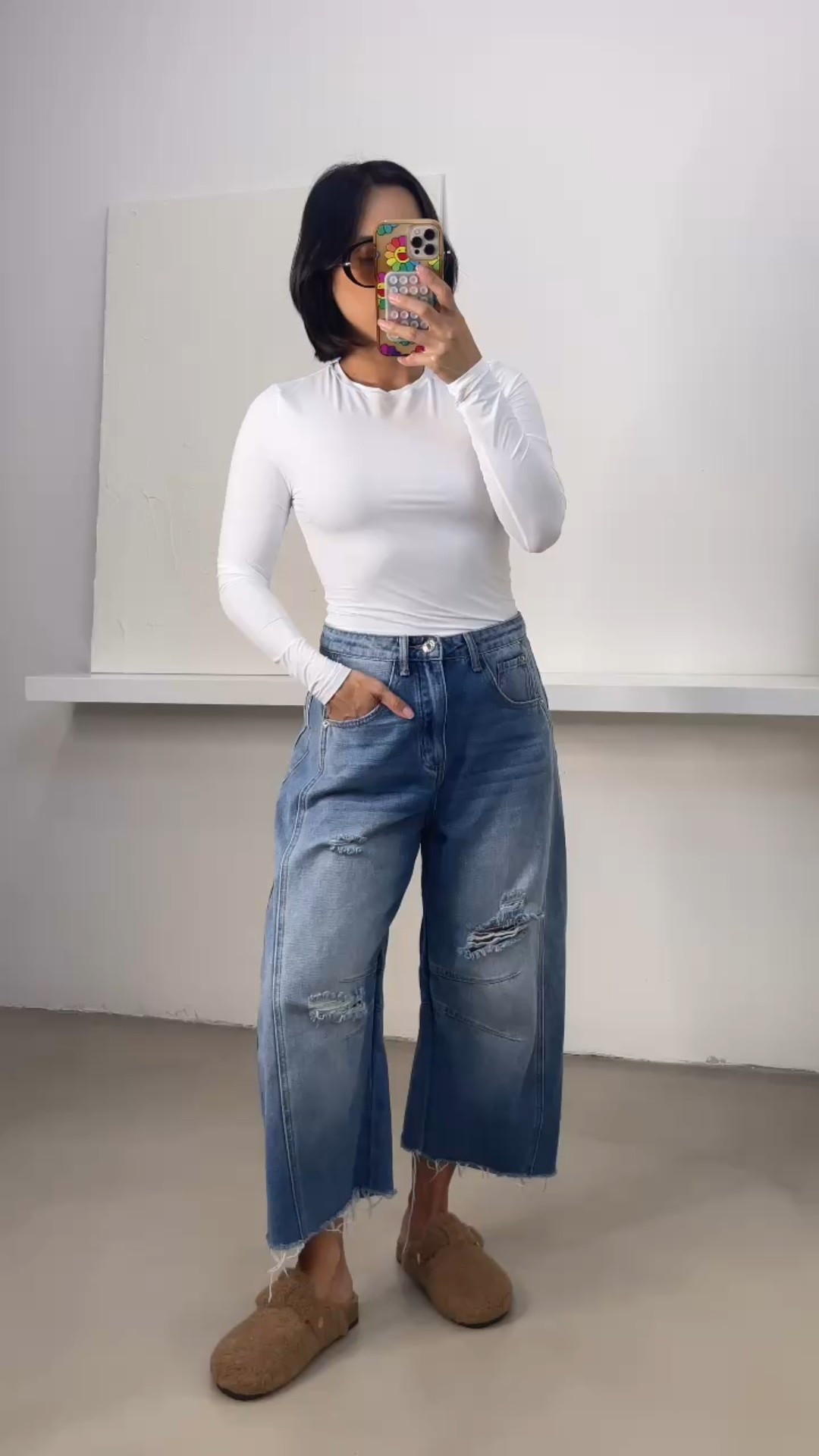 Wearing size small in the top and 4 in the jeans (for a baggy fit).

#LTKStyleTip #LTKPetite #LTKFindsUnder50