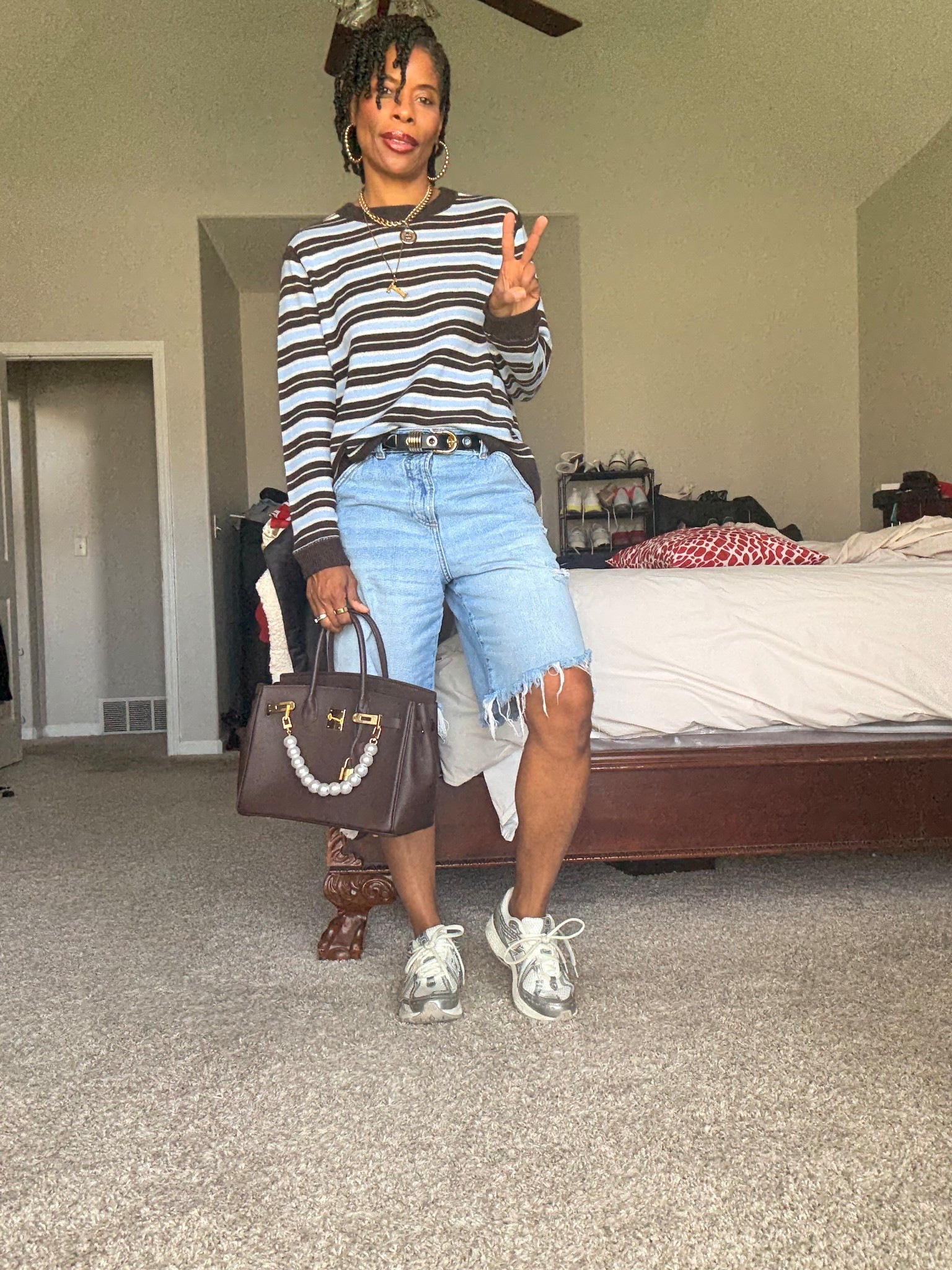 Sweater true to size wearing a small
Sneakers size up 1/2 size

#LTKShoeCrush #LTKItBag #LTKStyleTip