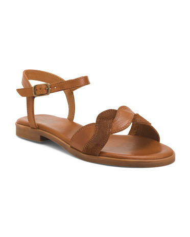 Made In Portugal Leather Lakelyn Ankle Strap Sandals | TJ Maxx