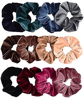 Whaline 12 Pack Hair Scrunchies Premium Velvet Scrunchy Winter Elastic Hair Bands for VSCO Girls ... | Amazon (US)