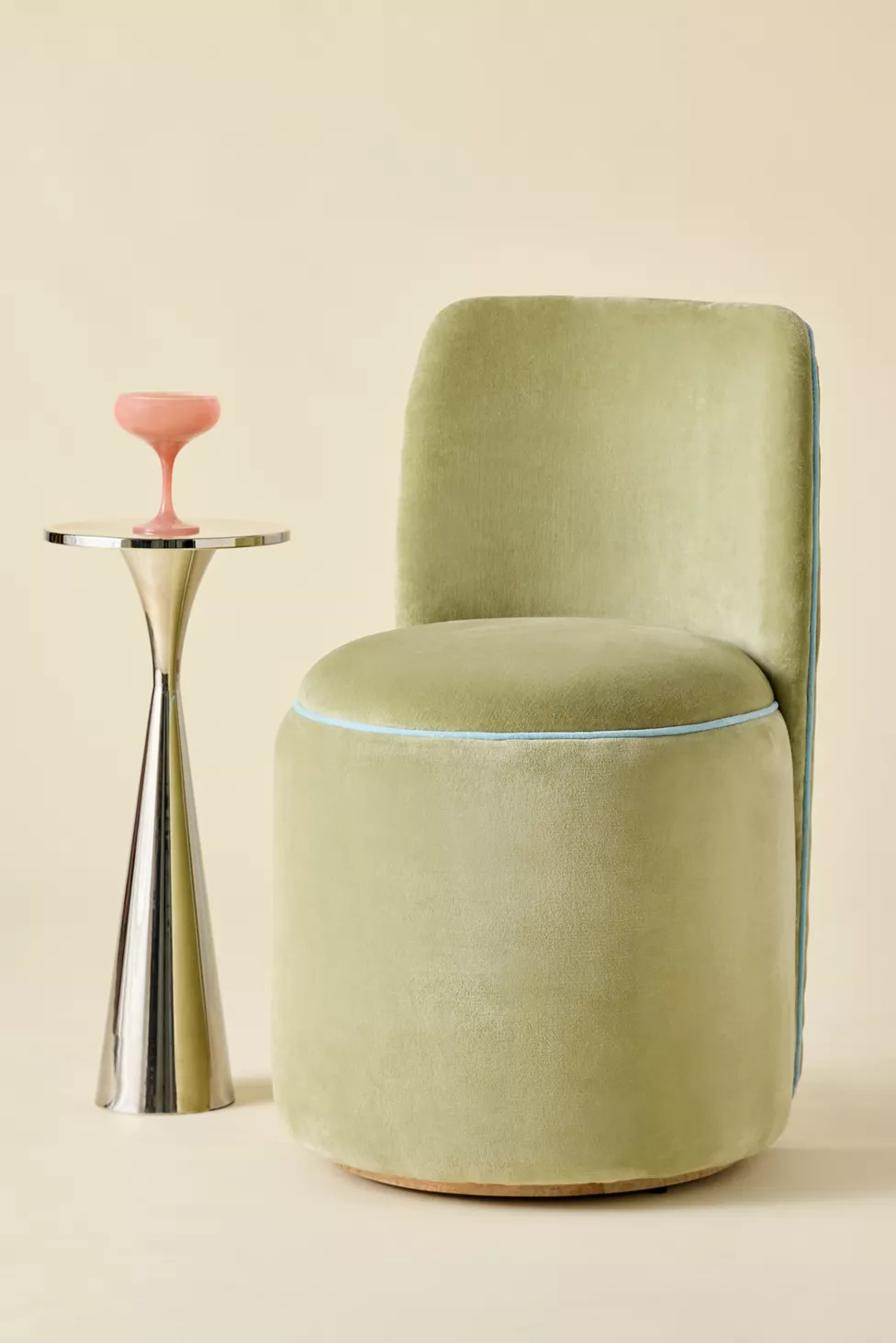 Jane Velvet Upholstered Vanity Chair | Urban Outfitters (US and RoW)