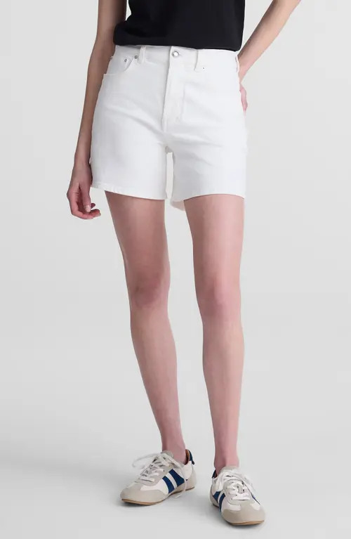 Madewell The Perfect Vintage Mid Length Denim Shorts in Tile White at Nordstrom, Size 25 | Nordstrom