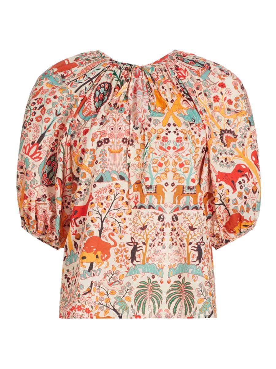 Rowan Printed Puff-Sleeve Blouse | Saks Fifth Avenue