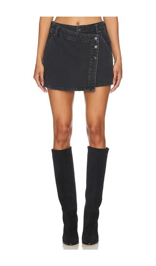 Free People x We The Free Wynne Denim Skirt in Black. - size 30 | Revolve Clothing (Global)
