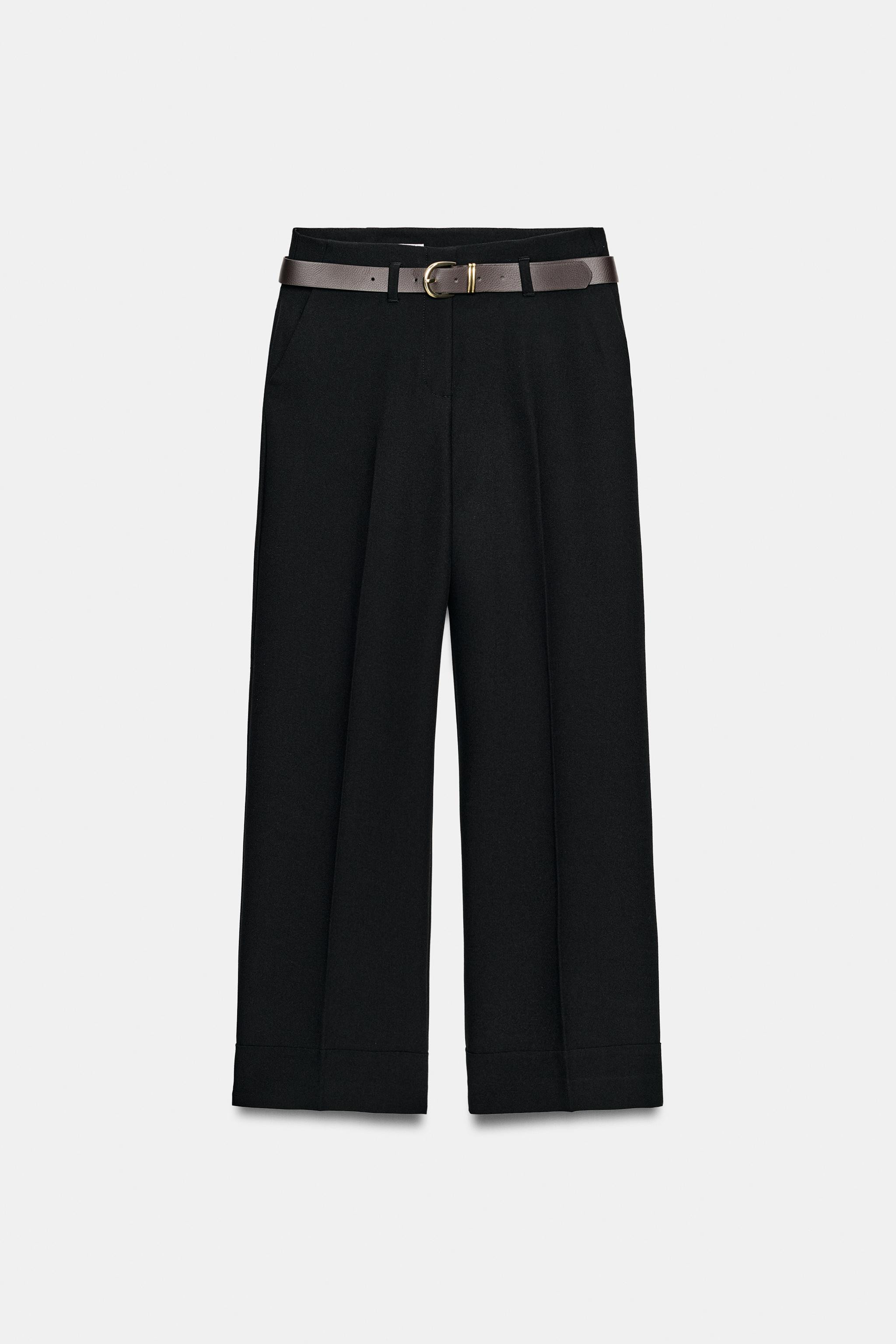 CUFFED HEM BELTED PANTS | Zara US