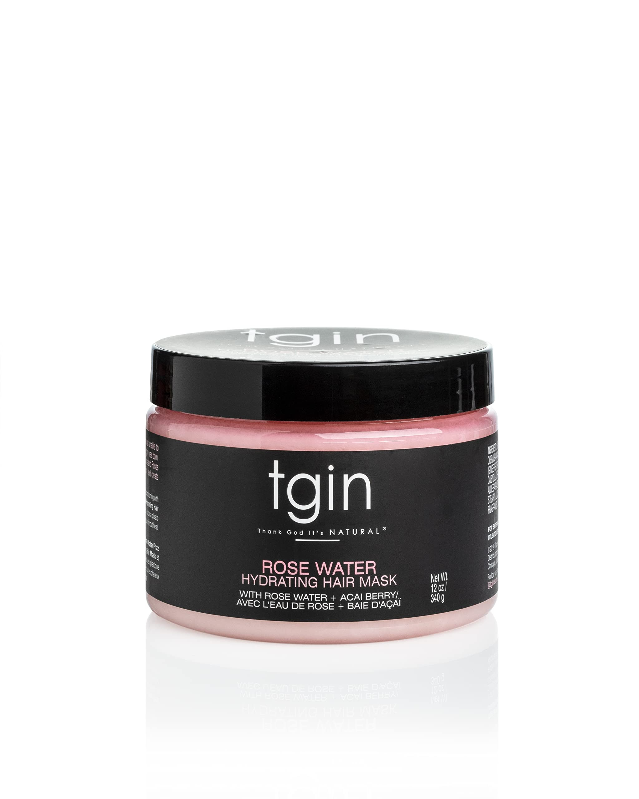 tgin Rose Water Hydrating Hair Mask for Natural hair, with Rose Water and Acai Berries, Hydrating... | Amazon (US)