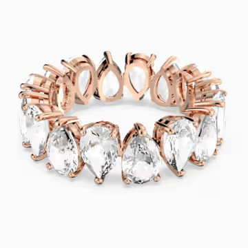 Vittore Pear Ring, White, Rose-gold tone plated | Swarovski (US)