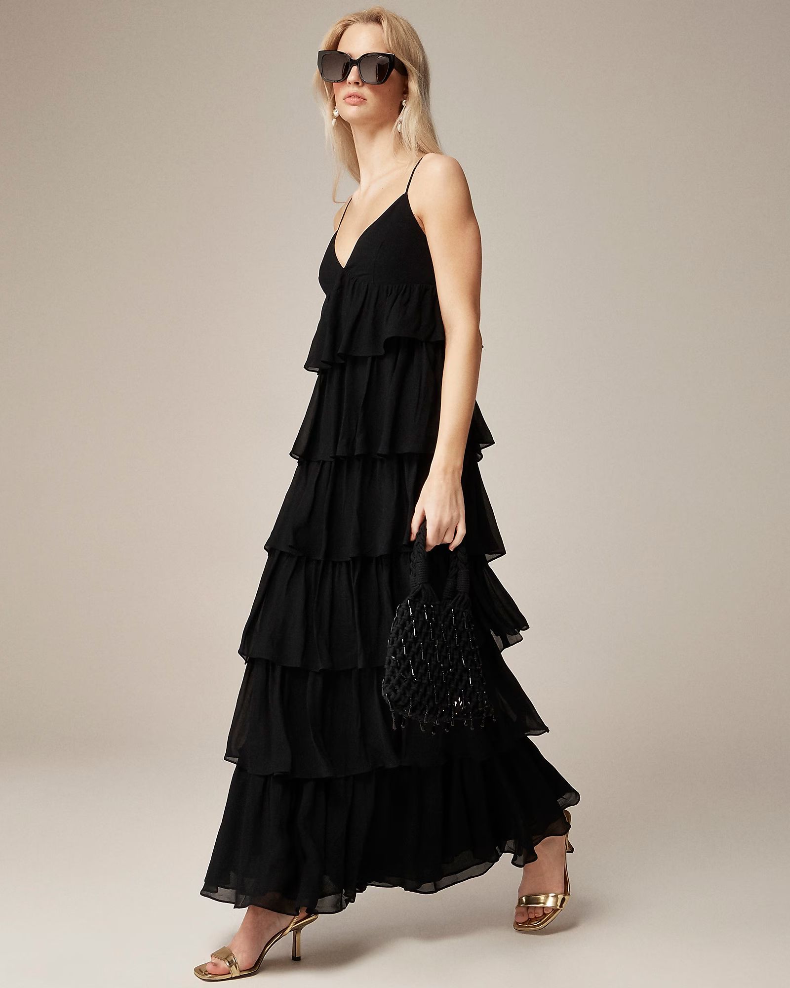 Collection ruffle-tier dress in chiffon | J. Crew US