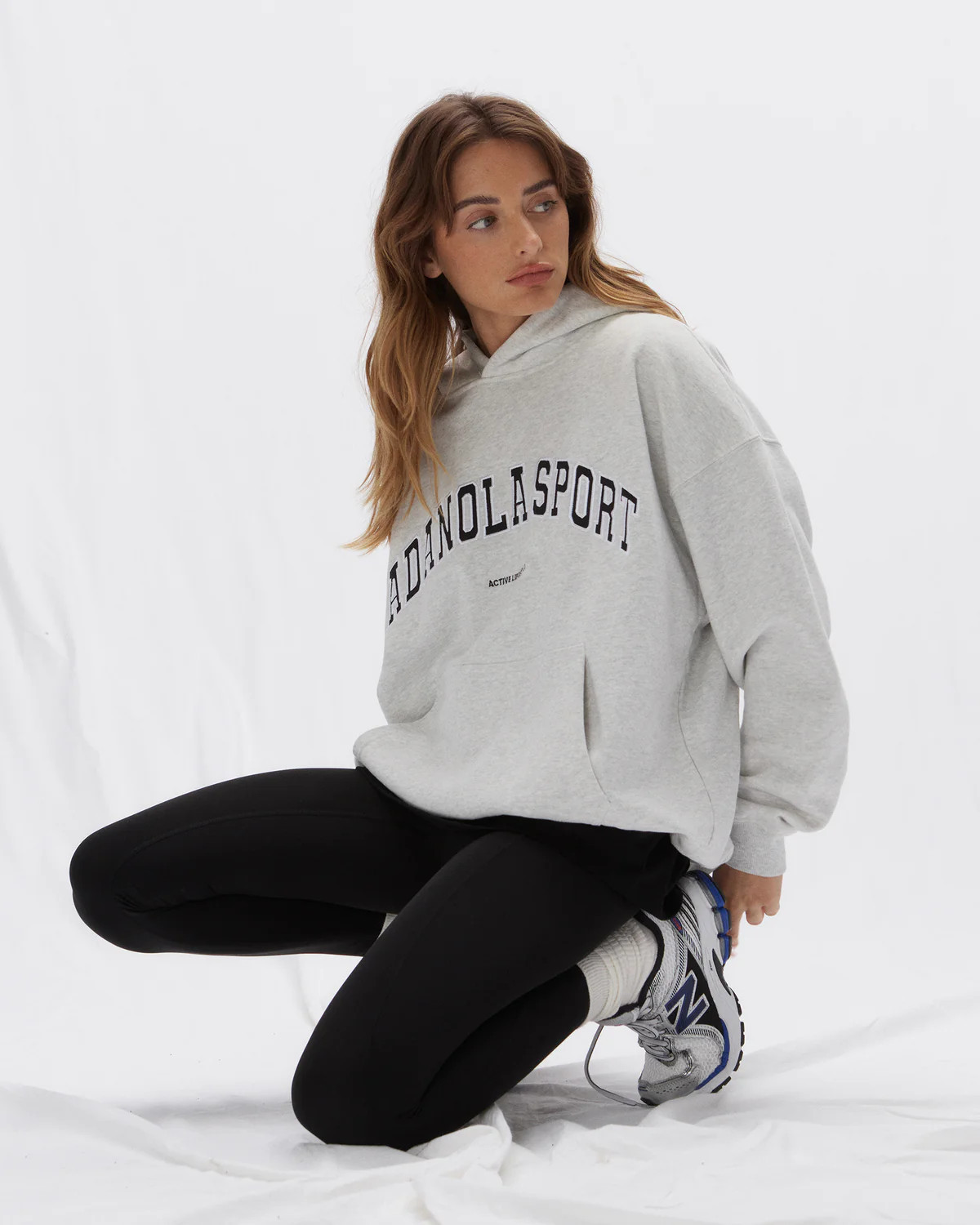 AS Oversized Hoodie - Light Grey Melange | Adanola UK