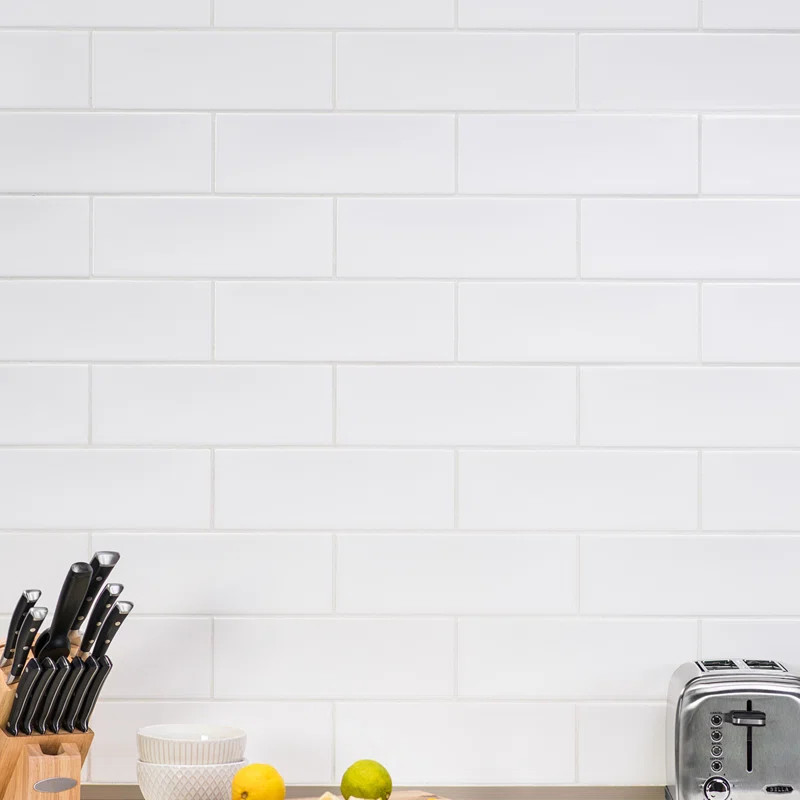 Leila 4" x 12" Ceramic Subway Tile in White | Wayfair North America