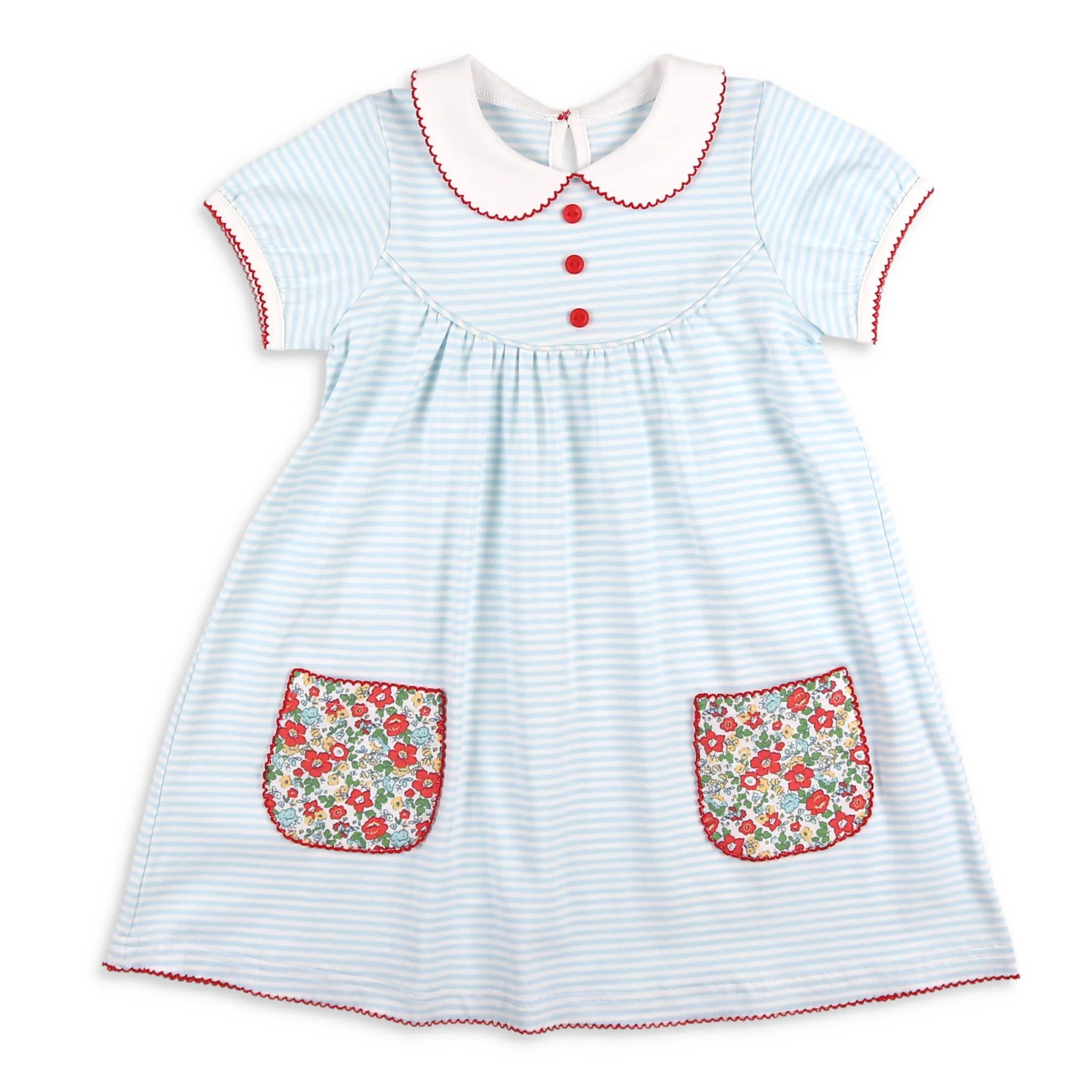 Girls Miller Floral Pocket Dress - Shrimp and Grits Kids - Shrimp and Grits Kids | Shrimp and Grits Kids