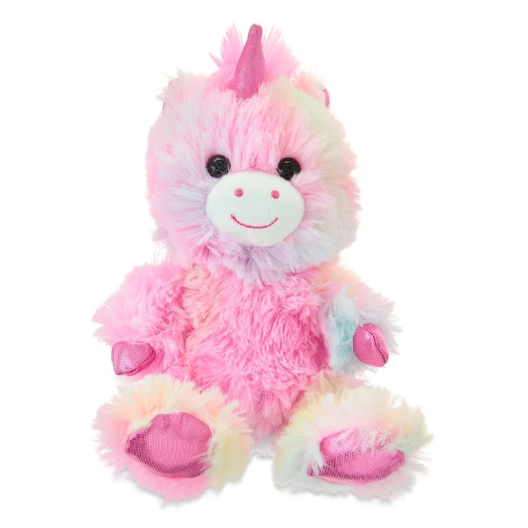 Small Fuzzy Unicorn Plush, Multicolor, 11", Easter by Way To Celebrate | Walmart (US)