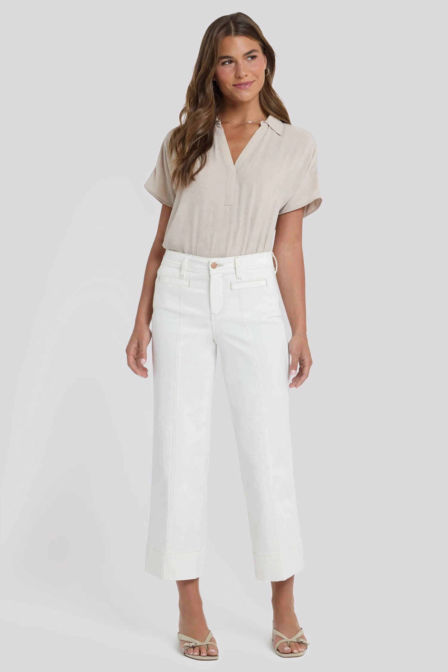 Teresa Wide Leg Ankle Jeans - Vintage White | NYDJ