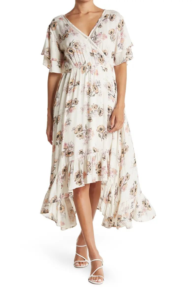 DOUBLE FLUTTER MIDI | Nordstrom Rack