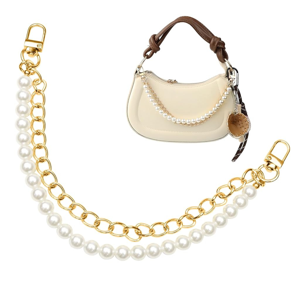 Pearl Purse Chain Gold Bag Extender Metal Handbag Strap Short Shoulder Bag Charms Replacement Pur... | Amazon (US)