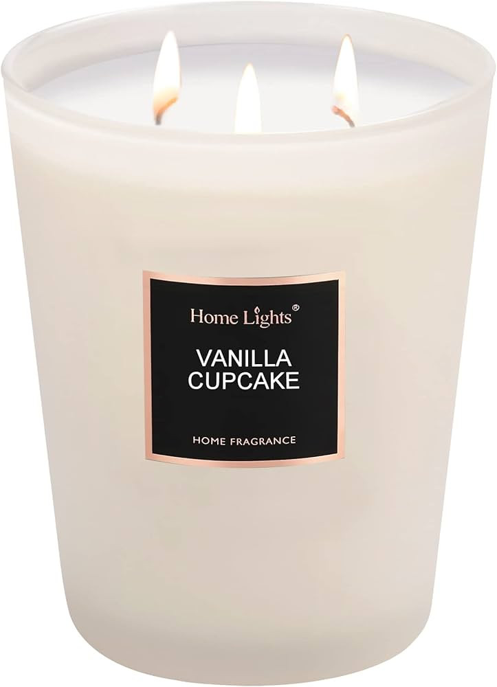 HomeLights Highly Scented Soy Candles Big 33.3 oz for Home. 3 Cotton Wicks, Smokeless Long Lastin... | Amazon (US)