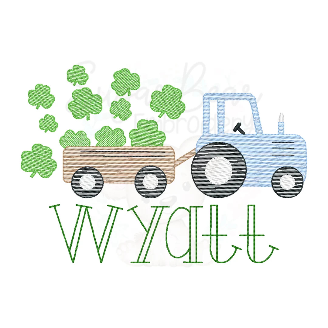 Boy's Patty Tractor With Clovers Shirt or Bodysuit St. Patrick's Day Personalized Monogrammed Nam... | Etsy (US)