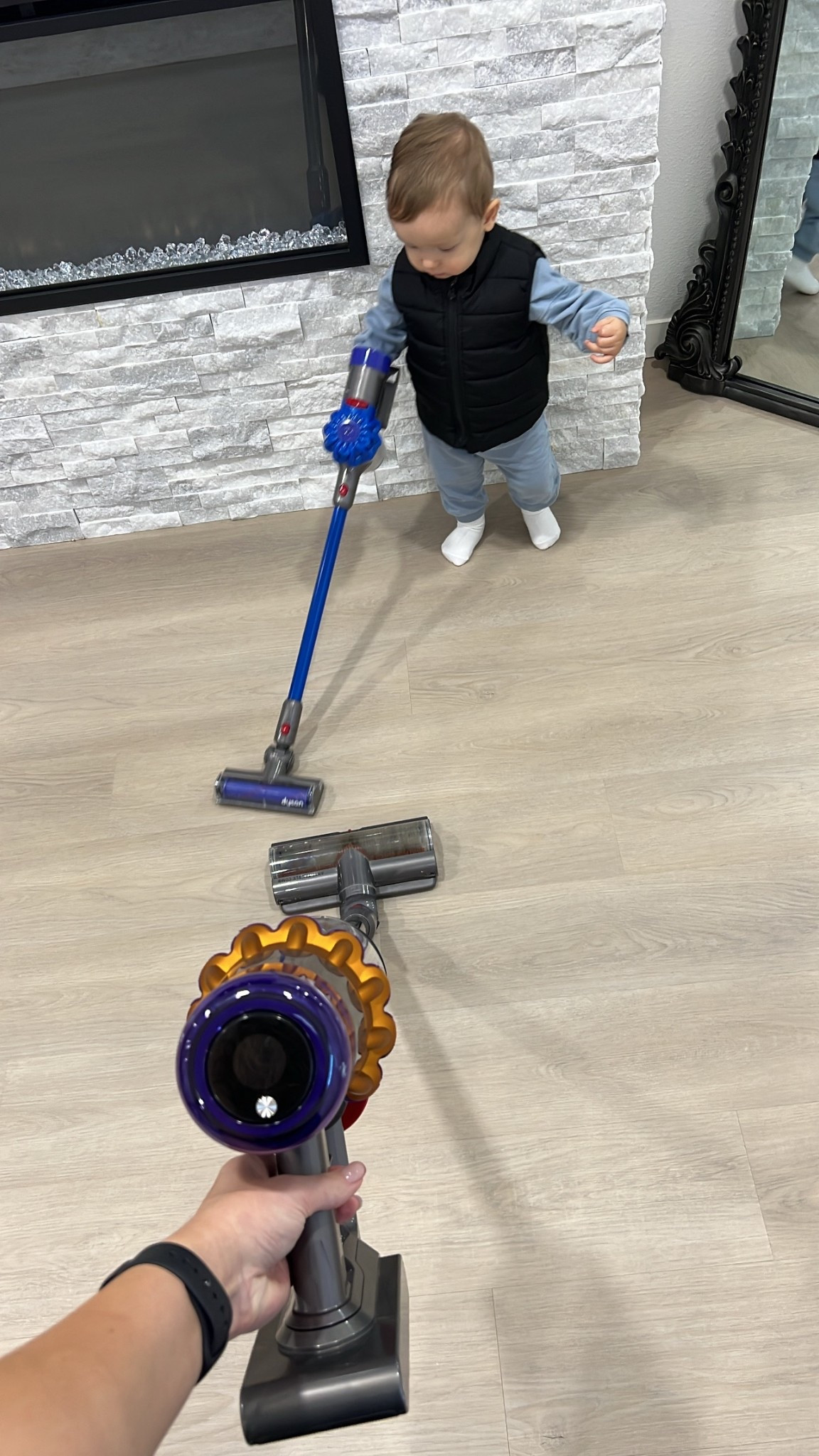 Shop this kids Dyson vacuum 
This keeps my 15 month old occupied for at least 20 minutes! 
Comes in yellow and blue -
Perfect for a gift for any 1st birthday party. 
Currently on sale for under $25! 

Christmas gift idea 
1 year old gift idea 
Birthday gift idea 
Toddler gift idea 
Toddler toys 

#LTKKids #LTKFindsUnder50 #LTKSaleAlert