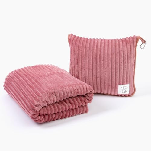 Premium Travel Blanket Pillow - XL 50"x70" | 2 in 1 Travel Blanket and Pillow Set | Travel Blanket Airplane Compact with Bag | Warm Blanket Travel Must Haves with Hand Luggage Sleeve & Backpack Clip | Amazon (US)