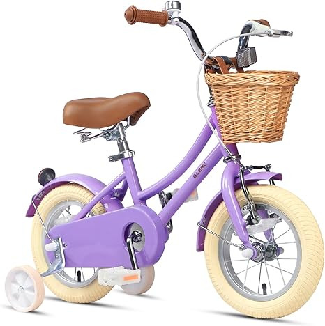 Glerc Little Molly 12-20 Inch Kids Retro Cruiser Bike for 2-13 Year Old with Wicker Basket & Trai... | Amazon (US)