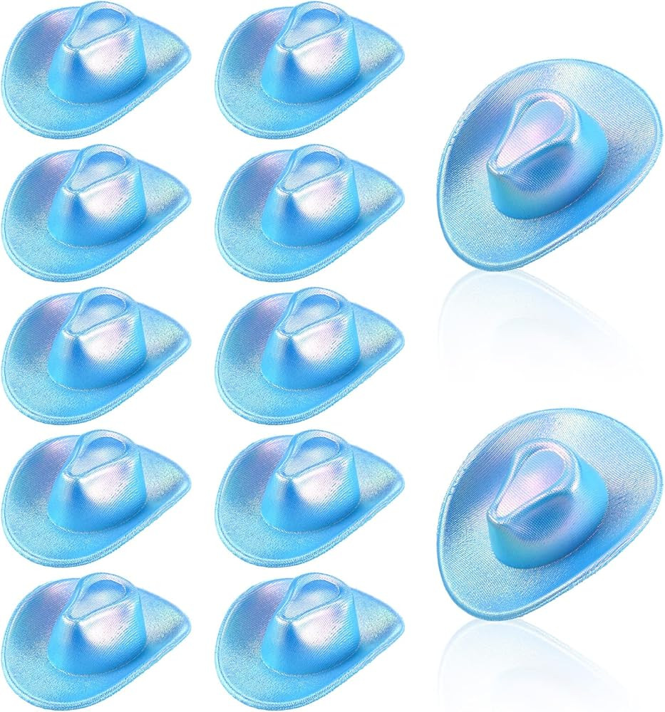 Sotiff 12 Pcs Mini Cowboy Hats for Party Mini Cowgirl Hats for Drinks Small Western Blue Miniatur... | Amazon (US)