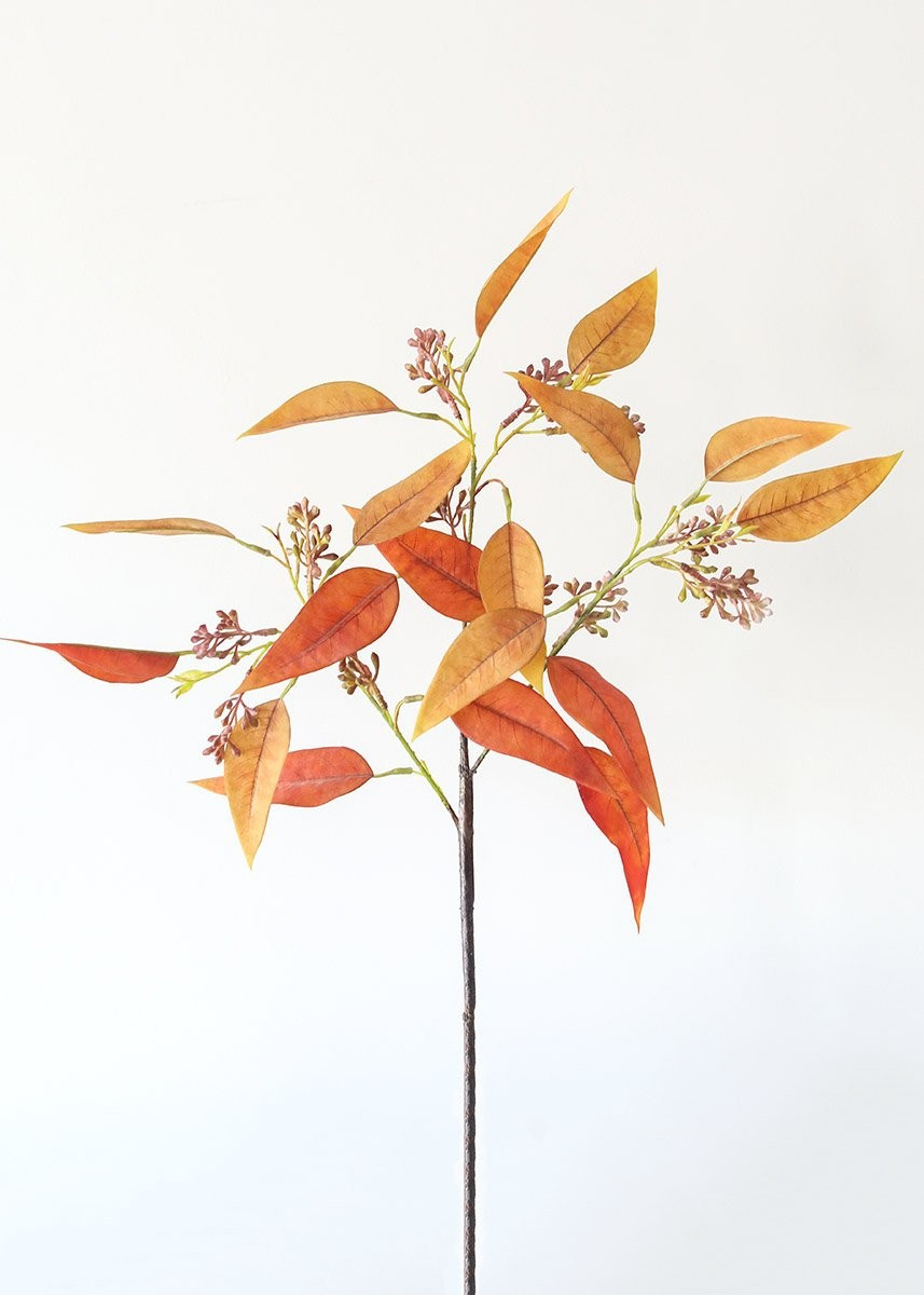 Fake Fall Terracotta Seeded Eucalyptus Leaves - 23" | Afloral (US)