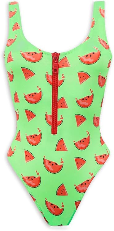 CHYRII Women Sexy Zipper Front Low Back High Cut One Piece Swimsuit Bathing Suit | Amazon (US)