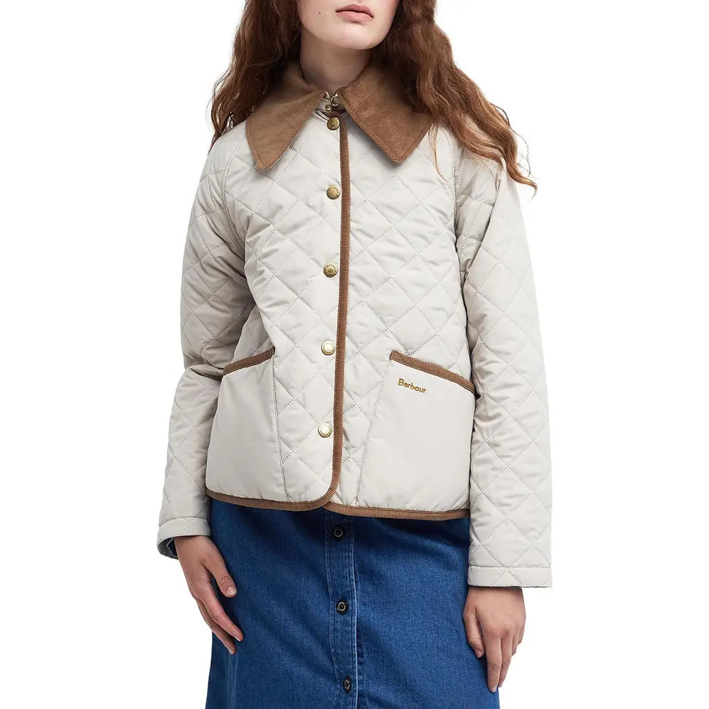 Barbour Gosford Quilted Jacket in Ivory/French Oak at Nordstrom, Size 14 Us | Nordstrom