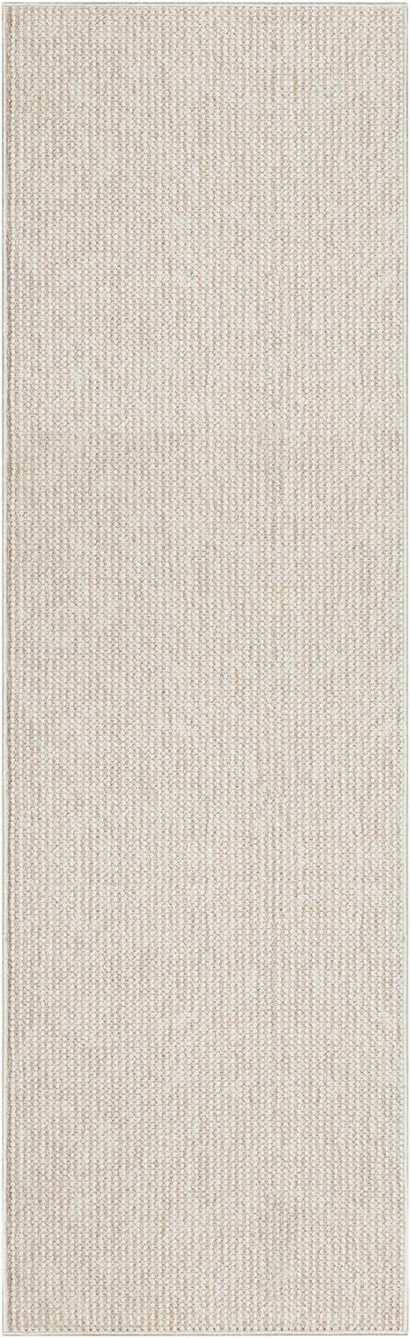 Nourison Textured Home All-Over Design Ivory Beige 2' x 6' Area Rug, Easy Cleaning, Non Shedding,... | Amazon (US)