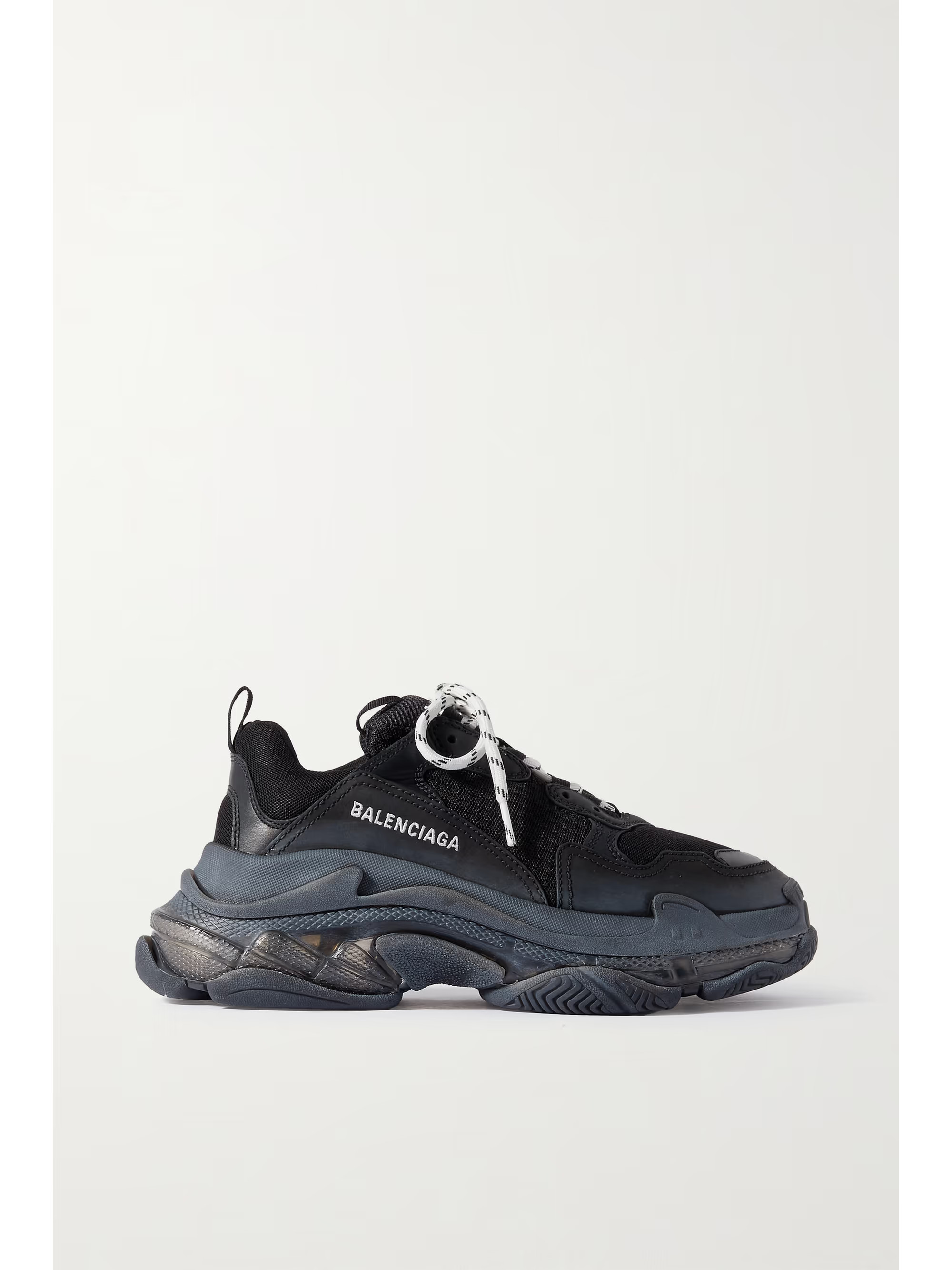 Triple S Clear Sole logo-embroidered leather, nubuck and mesh sneakers | NET-A-PORTER (UK & EU)