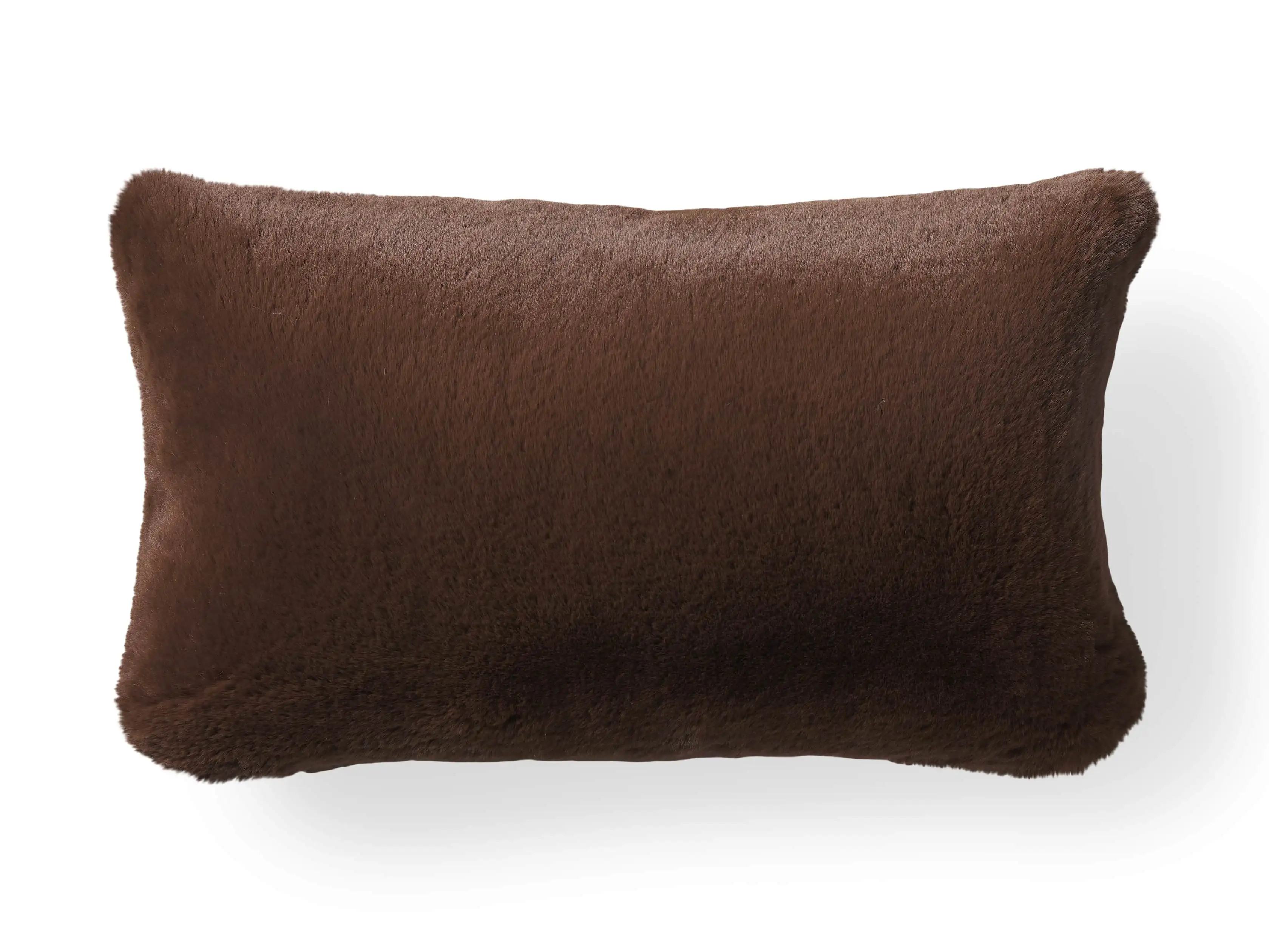 Faux Fur Rabbit Lumbar Pillow Cover in Brown | Arhaus