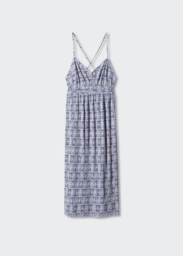 Cross-back textured dress | MANGO (UK)