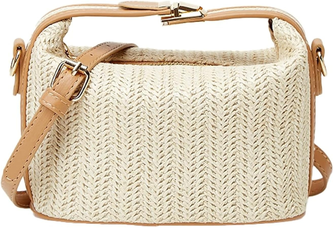 Straw Purse for Women Summer Purses Small Beach Crossbody Bag Vacation Woven Top Handle Satchel H... | Amazon (US)