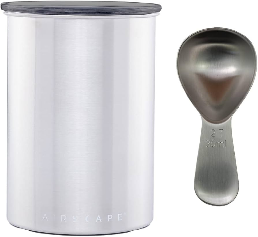 Airscape Stainless Steel Coffee Canister & Scoop Bundle - Food Storage Container US Patented Airt... | Amazon (US)