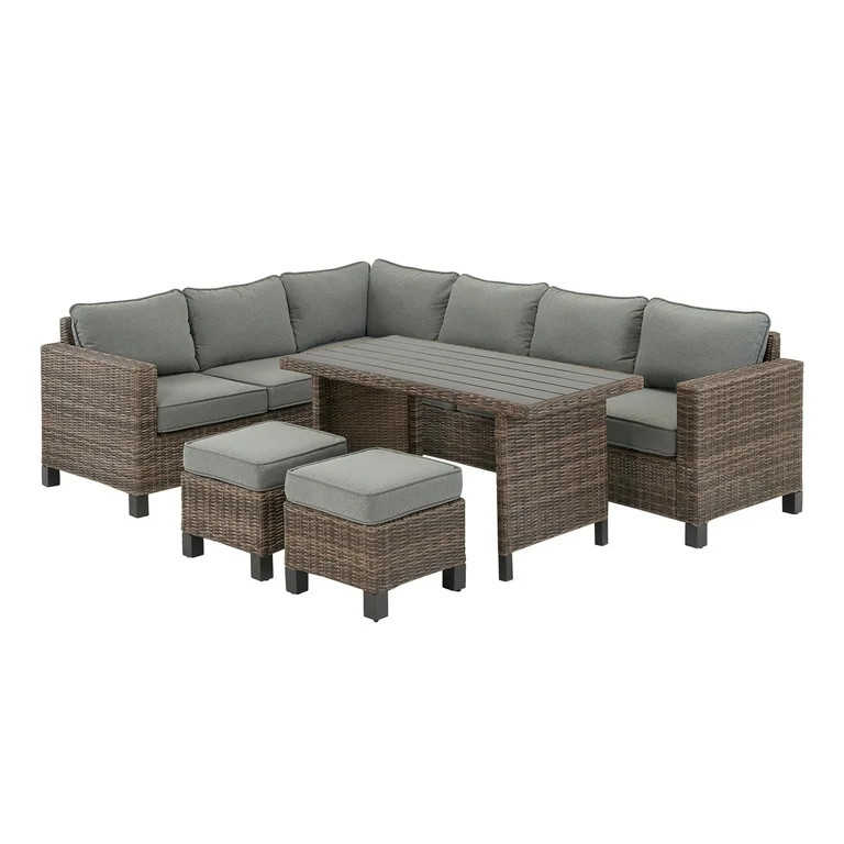 Better Homes & Gardens Brookbury 5-Piece Patio Wicker Sectional Set | Walmart (US)