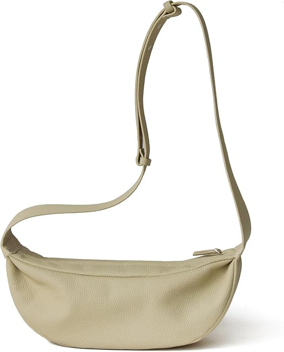 Genuine Leather Sling Bags Crossbody Women, Minimalist Style Casual Chest Bags with Wide Strap | Amazon (US)